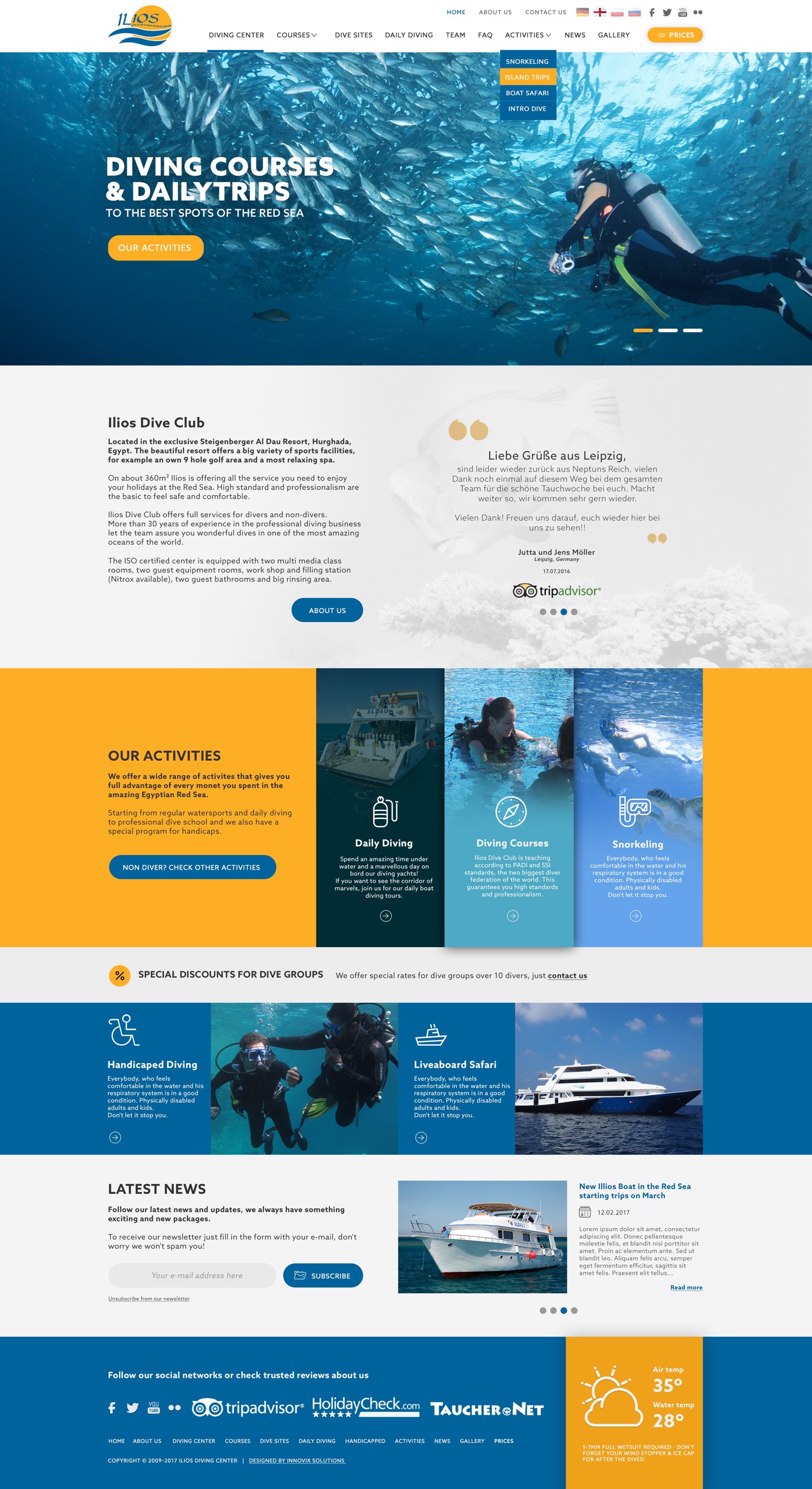 Ilios Dive Club Website